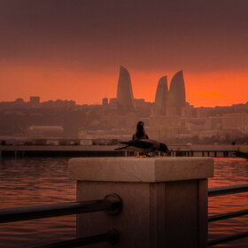 Beautiful sunset at Baku Boulevard. (2)